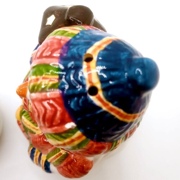 Snowman Salt Pepper Shakers Lanterns Winter Holiday Decoration Ceramic 3.5" Tall - Picture 7 of 11